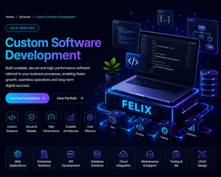 Custom software development services by Felix Technologies